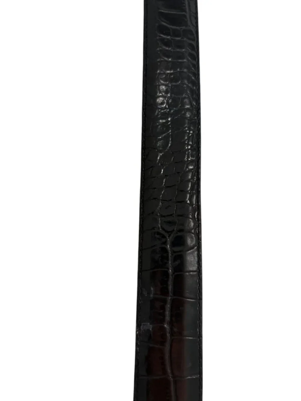 Polo Ralph Lauren Leather Belt Mens 38 Black Embossed Alligator Print